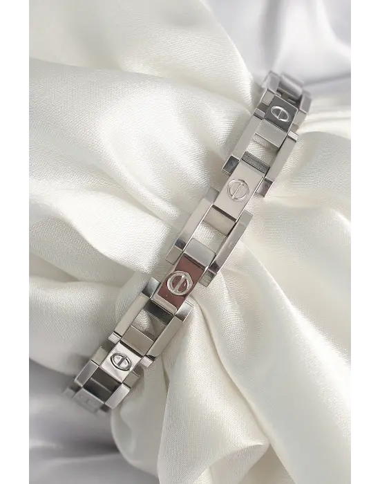 316L Çelik Gümüş Renk Unisex Bileklik