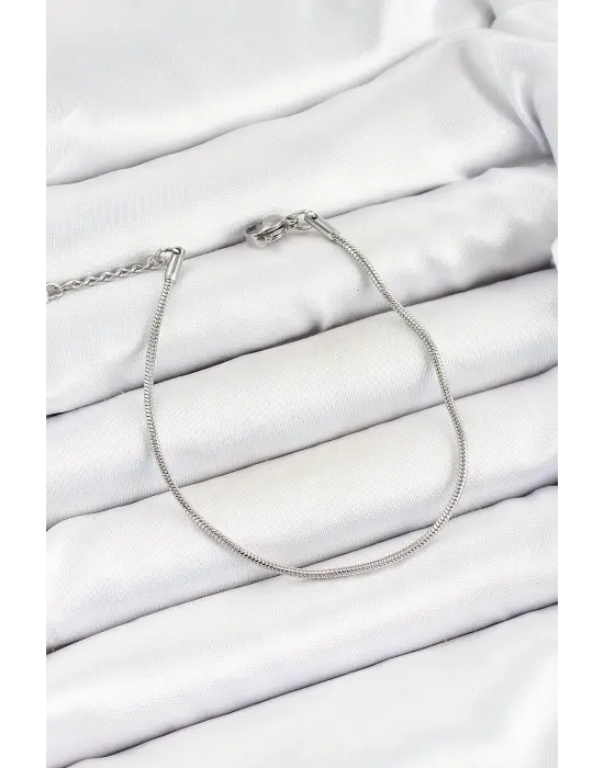 316L Çelik Gümüş Renk Yılan Zincir Erkek Bileklik