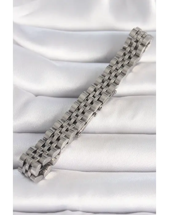 316L Çelik Gümüş Renk Zincir Model Erkek Bileklik