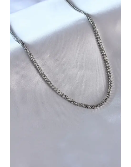 316L Çelik Gümüş Renk Zincir Model Erkek Kolye