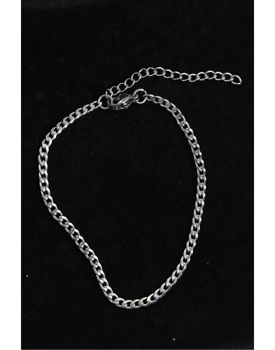 316L Çelik İnce Klasik Model Gümüş Renk Erkek Bileklik