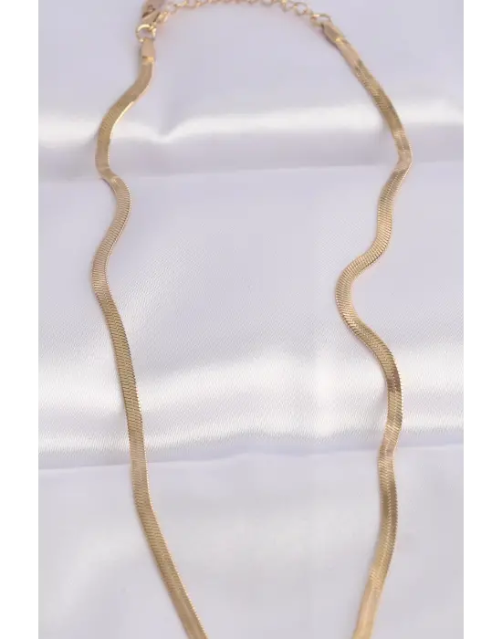  İtalyan Zincir Altın  Pembe Zirkon Taşlı Kalp Çelik Kolye