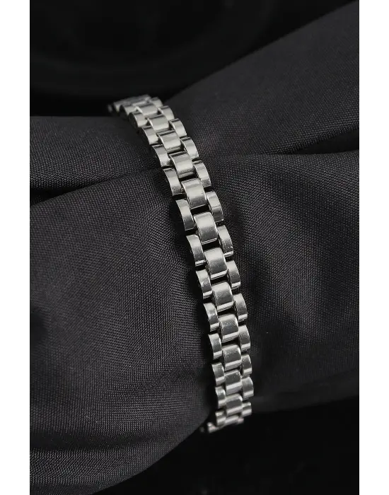 316L Çelik Kordon Model Gümüş Renk Erkek Bileklik