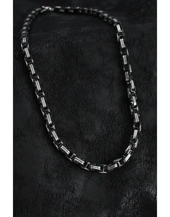 316L Çelik Kral Zincir Model Gümüş Renk Erkek Kolye