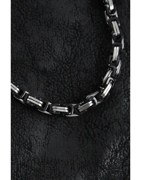 316L Çelik Kral Zincir Model Gümüş Renk Erkek Kolye