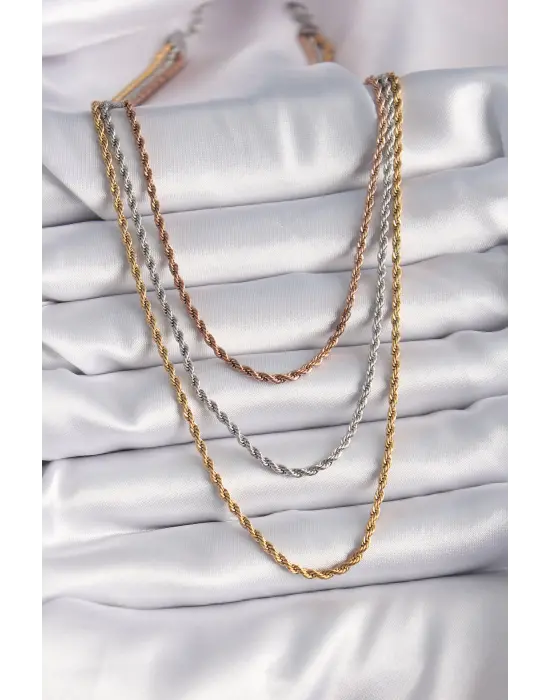  Mix  Burgu Zincir Model  Çelik Kolye