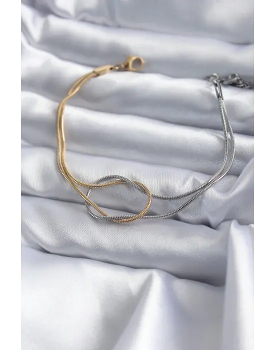 316L Çelik Mix Renk Düğüm Model Kadın Bileklik