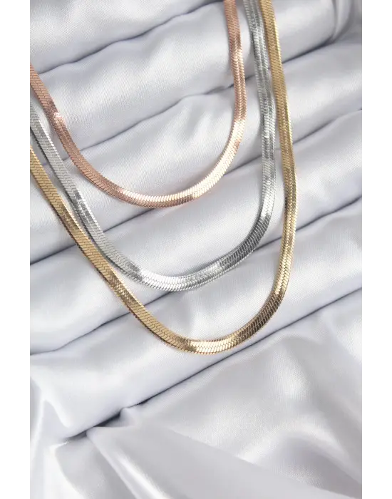  Mix  İtalyan Zincir Model  Çelik Kolye