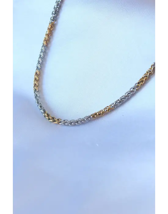 316L Çelik Mix Renk Kalın Zincir Model Erkek Kolye