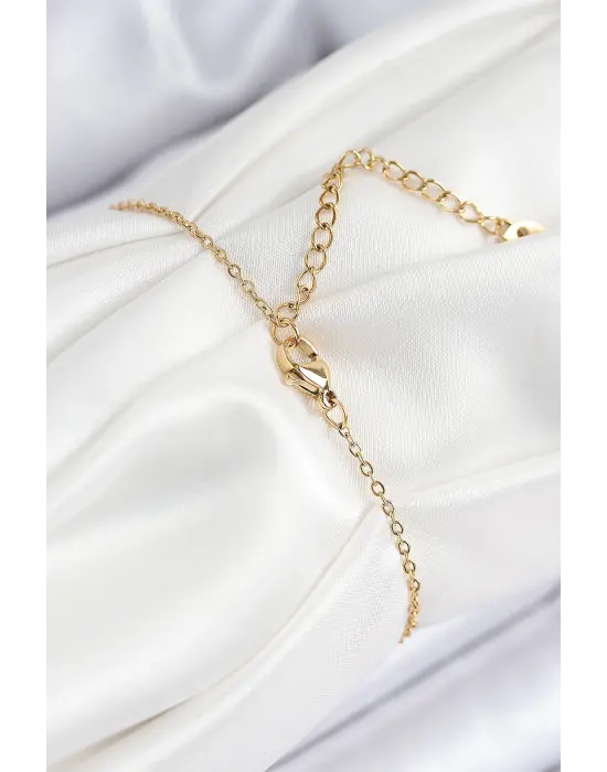 316L Çelik Nazar Boncuğu Model Gold Renk Kadın Bileklik