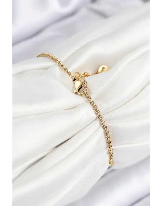 316L Çelik Nazar Boncuğu Model Gold Renk Kadın Bileklik