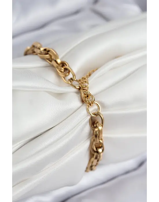 316L Çelik Örgü Model Gold Renk Kadın Bileklik