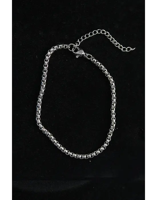 316L Çelik Örgü Model Gümüş Renk Erkek Bileklik