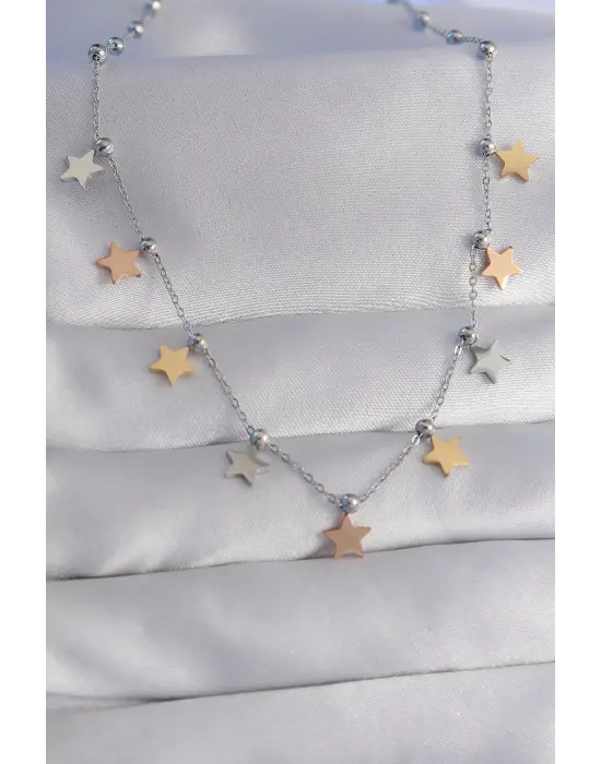  li Minimal Yıldız Model Çelik Kolye