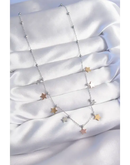  li Minimal Yıldız Model Çelik Kolye