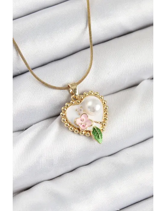 316L Çelik Sanatsal Portre Model Gold Renk Kadın Kolye