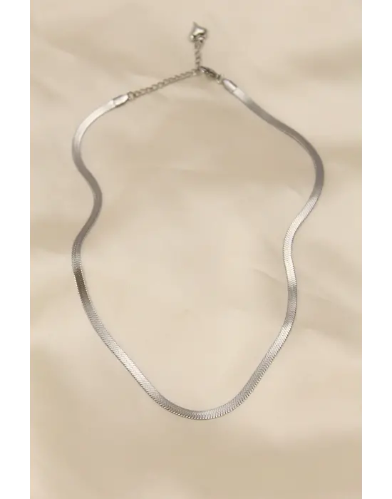  Silver  45 cm İtalyan Zincir Model  Çelik Kolye