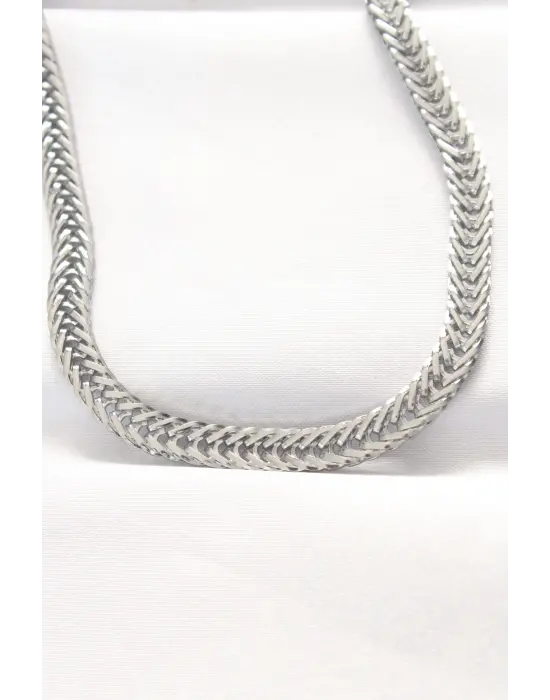  Silver  Balık Sırtı Zincir Çelik Kolye