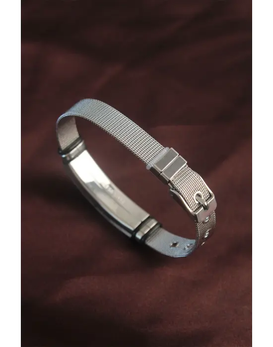 316L Çelik Siyah Çapa Ayarlanabilir Hasır Kordonlu Bileklik