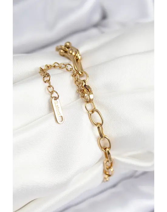 316L Çelik Tifany Ağaç Model Gold Renk Kadın Bileklik