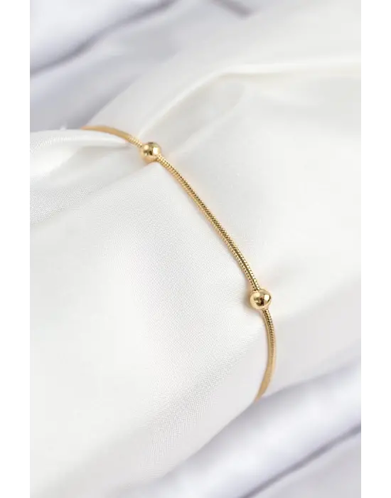 316L Çelik Topcuk Model Gold Renk Kadın Bileklik