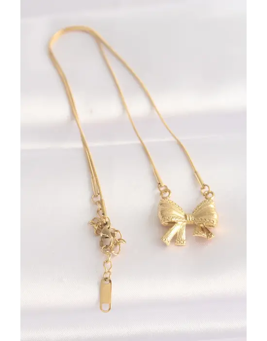  Zincir Altın  Fiyonk Çelik Kolye