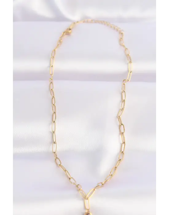  Zincir Altın  Güneş Çelik Kolye