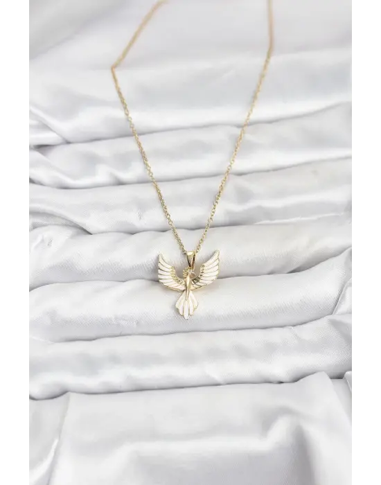 316L Çelik Zincir Gold Renk Anka Kuşu Model Kadın Kolye