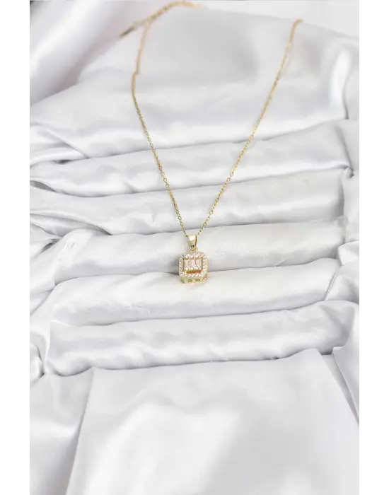 316L Çelik Zincir Gold Renk Baget Model Kadın Kolye