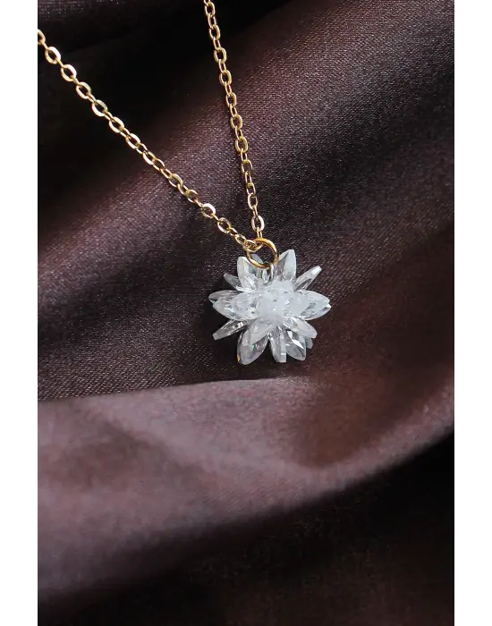  Zincir Altın  Lotus Çelik Kolye