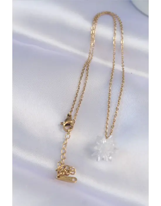  Zincir Altın  Lotus Çelik Kolye