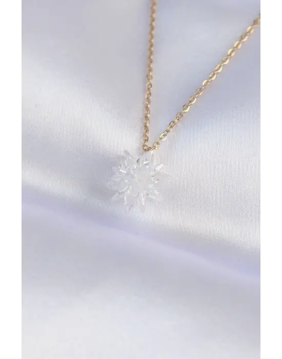  Zincir Altın  Lotus Çelik Kolye