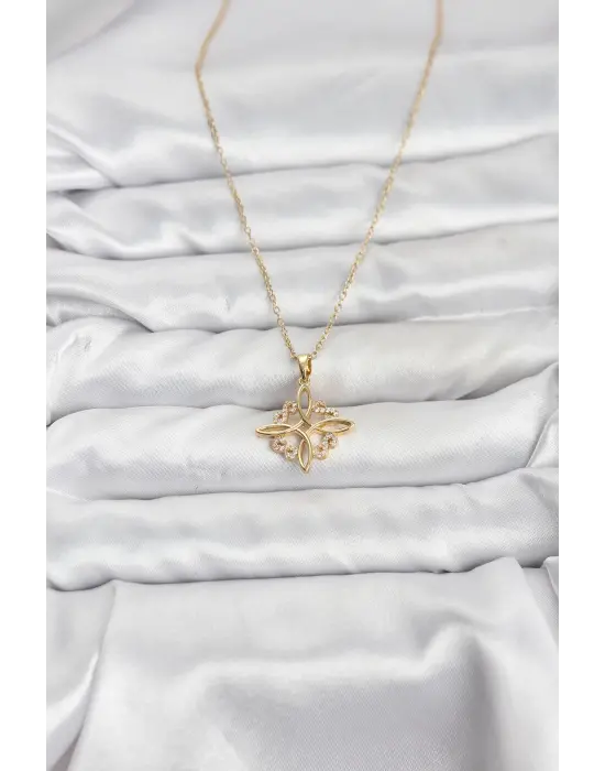 316L Çelik Zincir Gold Renk Sonsuzluk Model Zirkon Taşlı Kadın Kolye