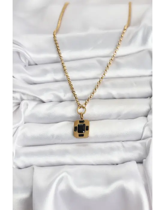 316L Çelik Zincir Gold Renk Vintage Model Kadın Kolye