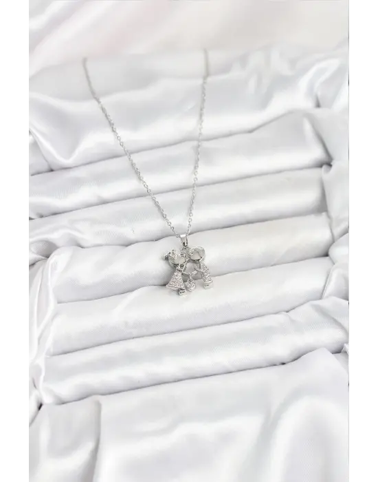 316L Çelik Zincir Gümüş Renk Erkek Kız Model Kadın Kolye