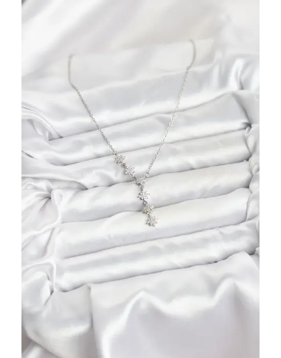 316L Çelik Zincir Gümüş Renk Kutup Yıldızı Model Kadın Kolye