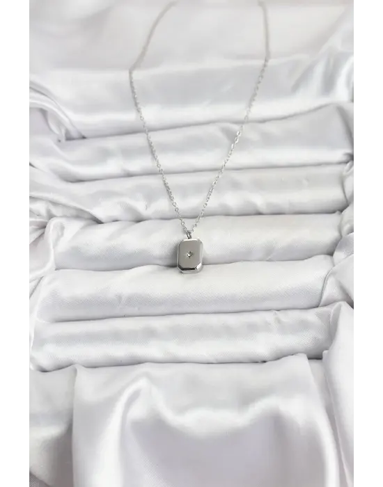 316L Çelik Zincir Gümüş Renk Minimal Kutup Yıldızı Model Kadın Kolye