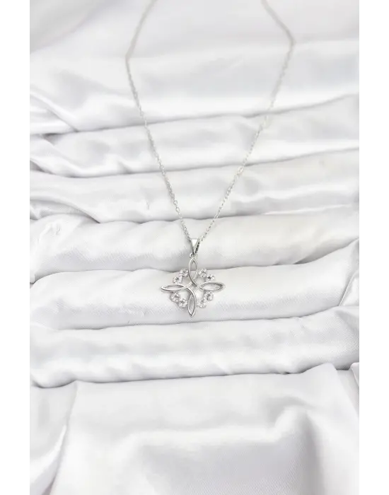 316L Çelik Zincir Gümüş Renk Sonsuzluk Model Zirkon Taşlı Kadın Kolye