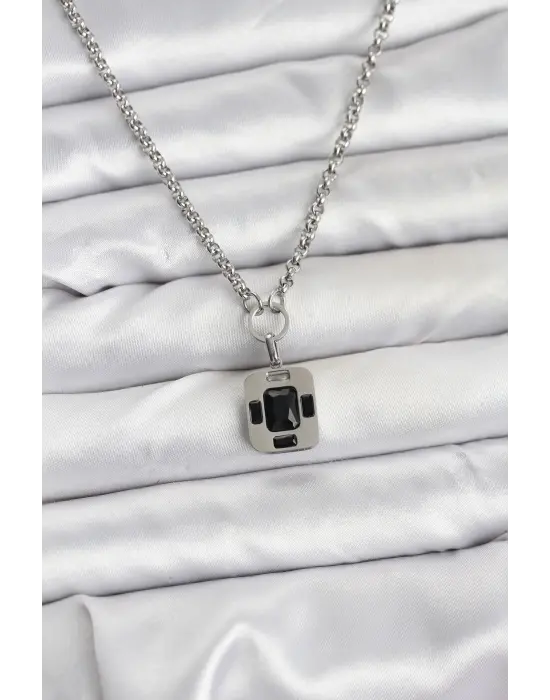 316L Çelik Zincir Gümüş Renk Vintage Model Kadın Kolye