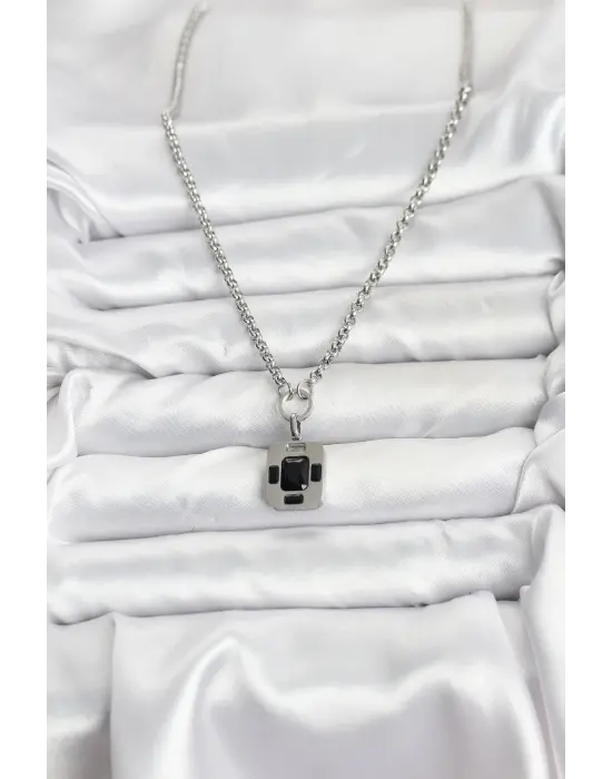 316L Çelik Zincir Gümüş Renk Vintage Model Kadın Kolye