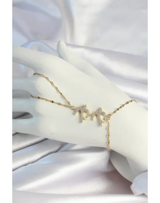 316L Çelik Zincirli Gold Renk Kuş Figürlü Şahmeran