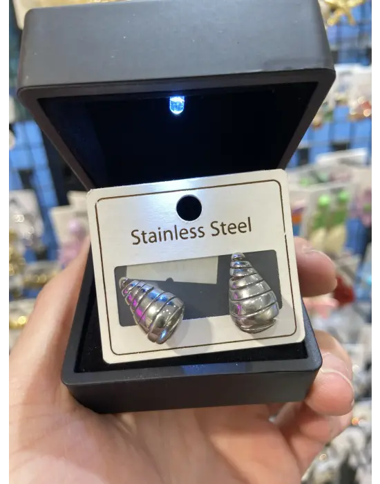 Gümüş Mini Tırtıklı Bottega Damla Küpe