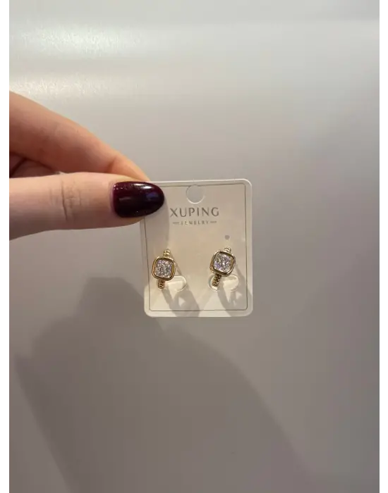 Baget Taşlı Xuping Çelik Küpe