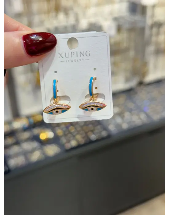 Xuping Çelik Göz Nazarlı Küpe Rose