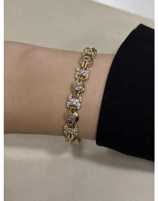 14K Gurmet Bileklik Sarı Taşlı Xuping