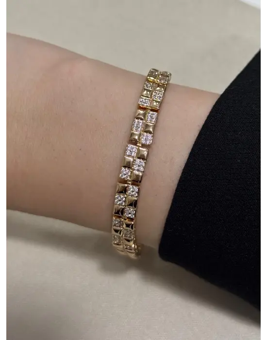 Baget Minik Taşlı14K Gurmet Bileklik