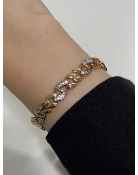 18K Altın Kaplama Gurmet Bileklik Rose Renk