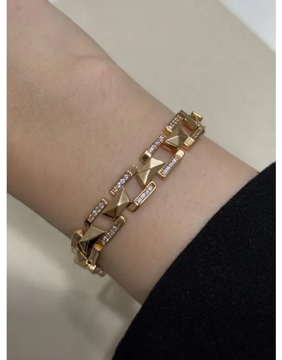 Minik Taşlı Kararmaz 14K Gurmet Bilekliği