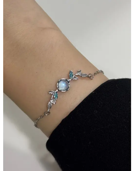 Mavi Taşlı Yunus Detaylı Y2k Bileklik