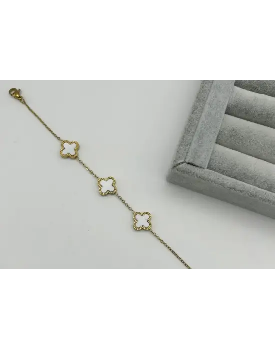 Beyaz Yonca Bileklik (Van Cleef)